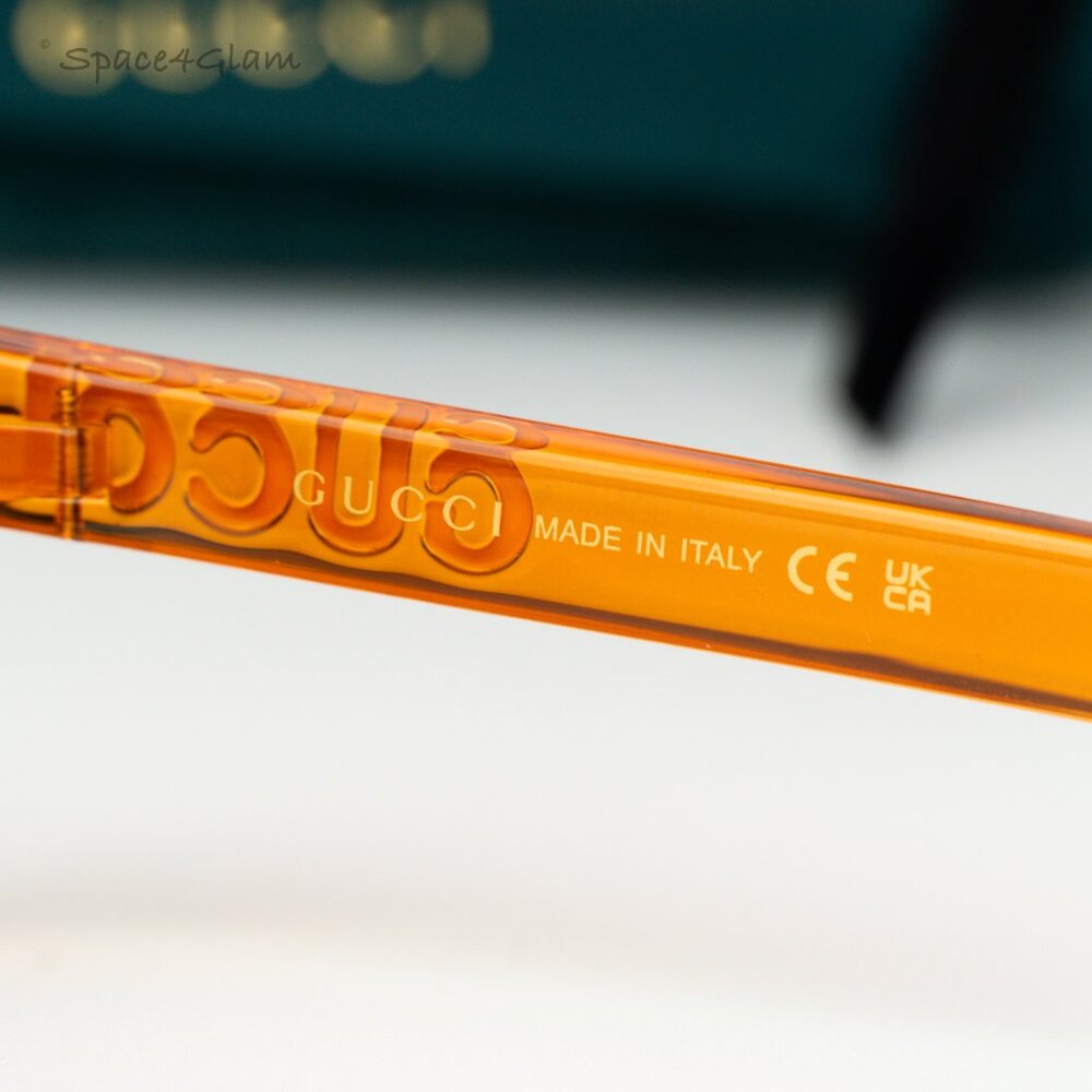 BRAND NEW Gucci GG1719S 005 Orange Grey Women Square Sunglasses GG 1719S - Picture 6 of 8